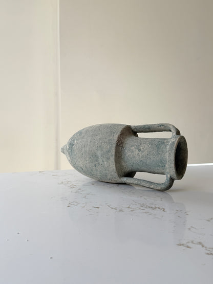 Textured Aqua Greek Amphora Vase