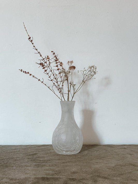 Crackled Glassblown Bud Vase