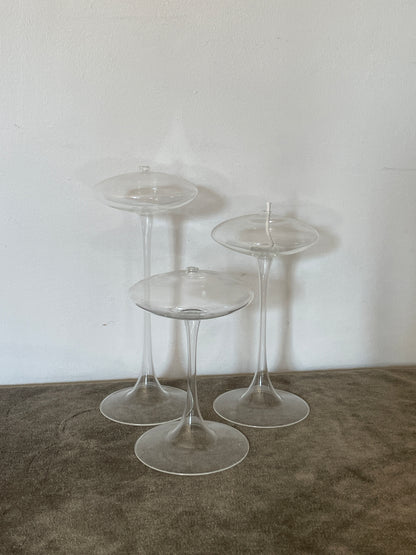Vintage Omni Footed Oil Orb Lamp Trio