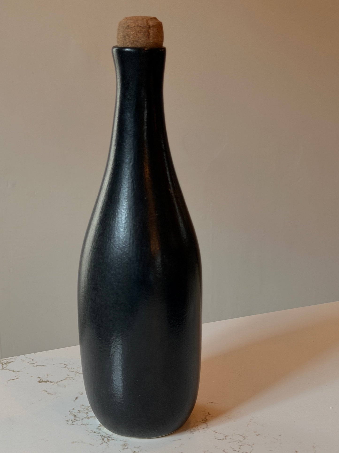 El Palomar Mexican White Clay Black Glazed Mezcal Decanter Set
