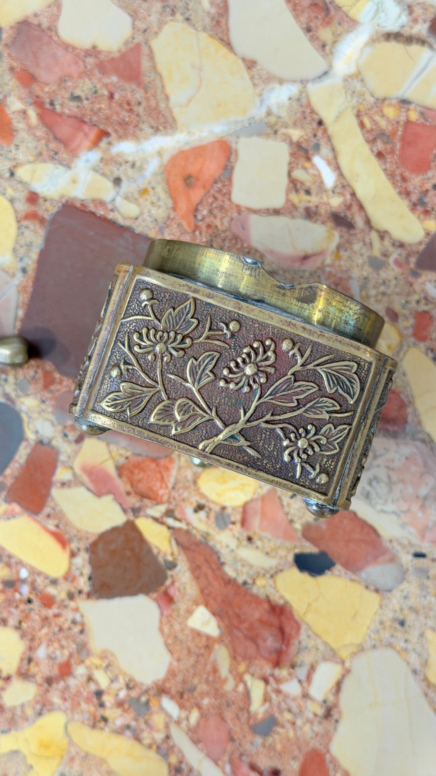 Vintage Brass Flip Top Incense Burner with Ash Chamber