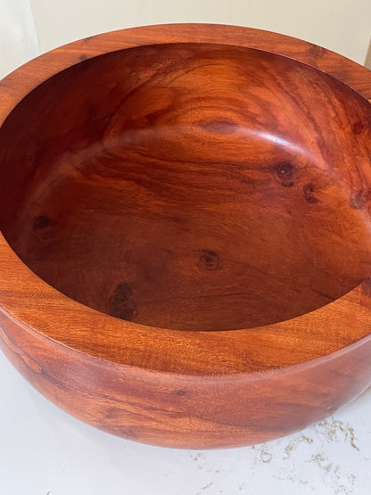 Large Hand carved and Turned Mexican Guamuchil Wood Salad Bowl