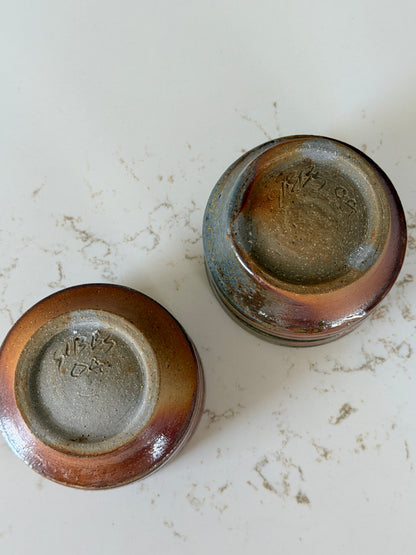 Earthe Glaze Pair Stacking Stoneware Espresso Mugs by Gibbs ‘04