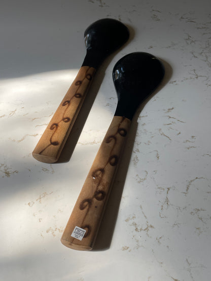 Horn and Wood Salad Servers