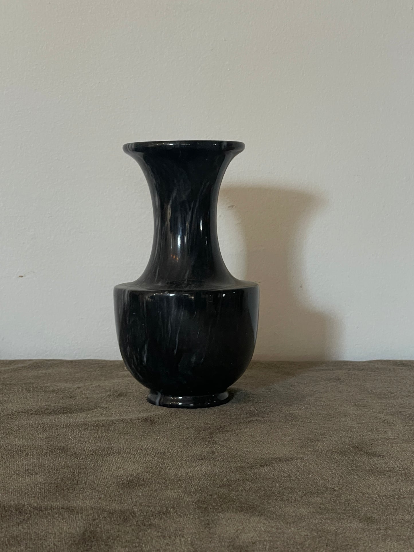 Black and Grey Vein Marbled Bud Vase
