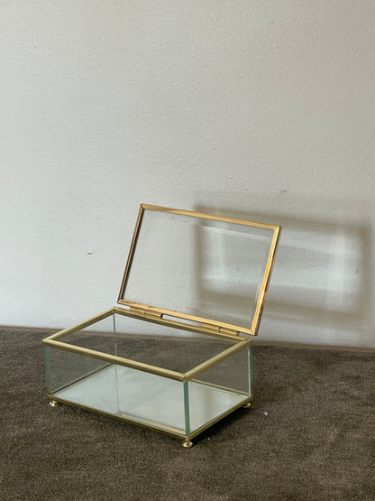 Brass and Glass Mirrored Trinket Box