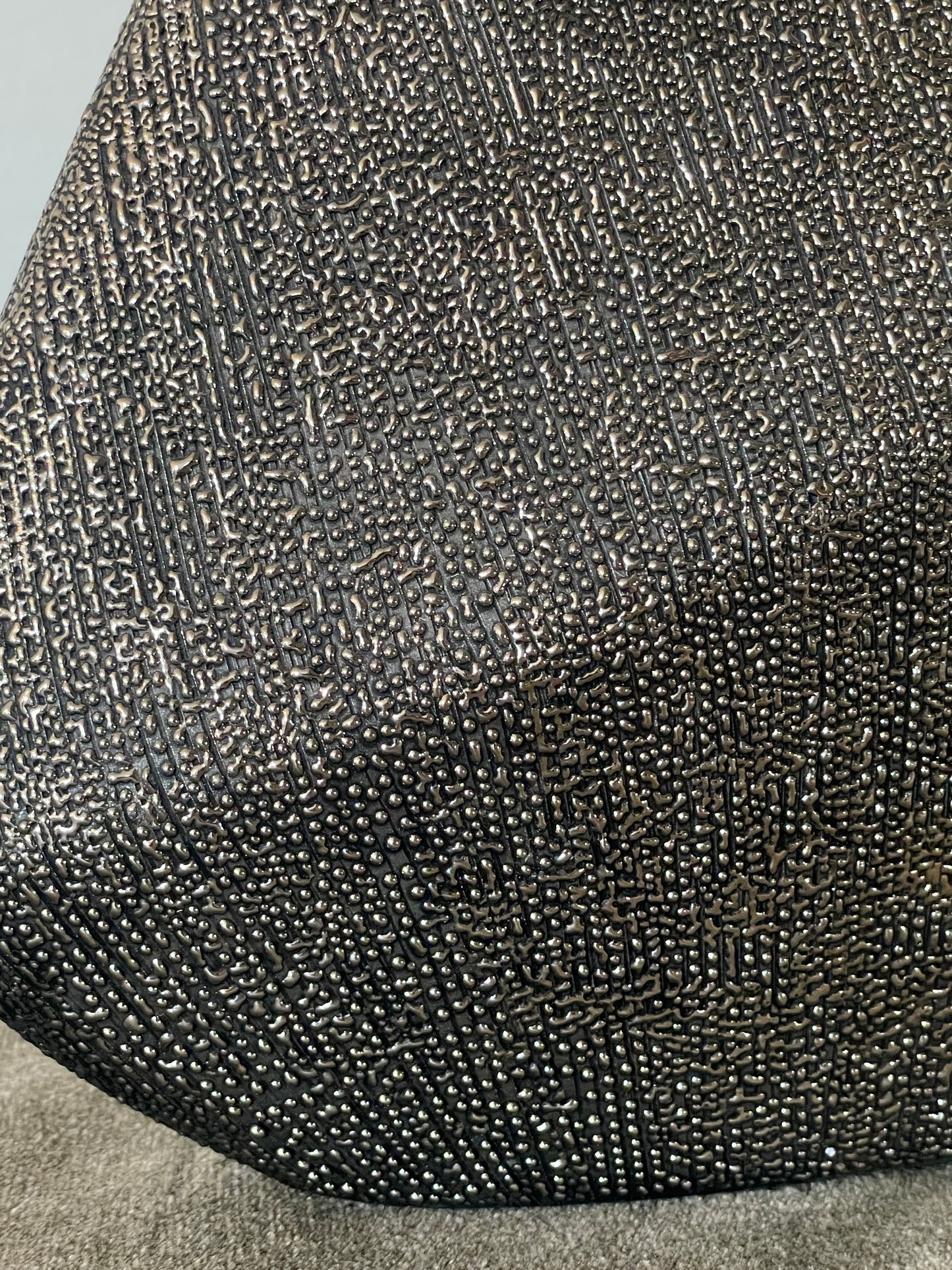 Black Studded Ceramic Geometric Vase