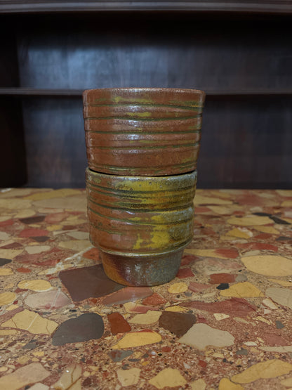 Earthe Glaze Pair Stacking Stoneware Espresso Mugs by Gibbs ‘04