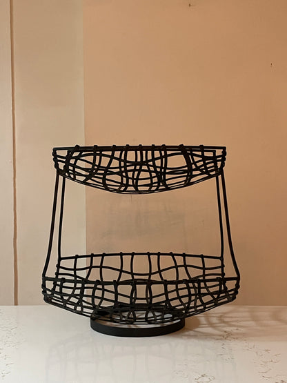 Woven Metal Tiered Fruit Rack