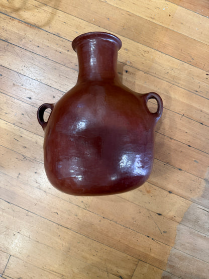 Large Terracotta Dual Handled Round Bottom Jug