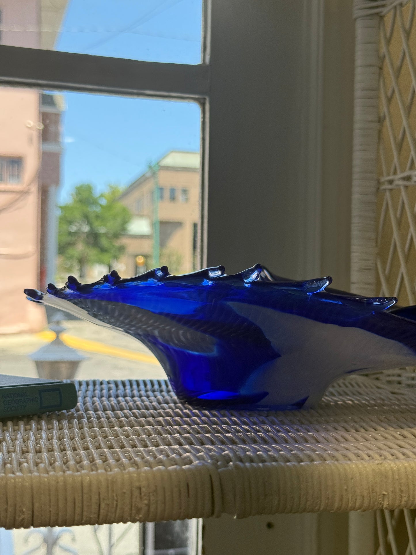Blue Murano Glass Ocean Centerpiece Bowl