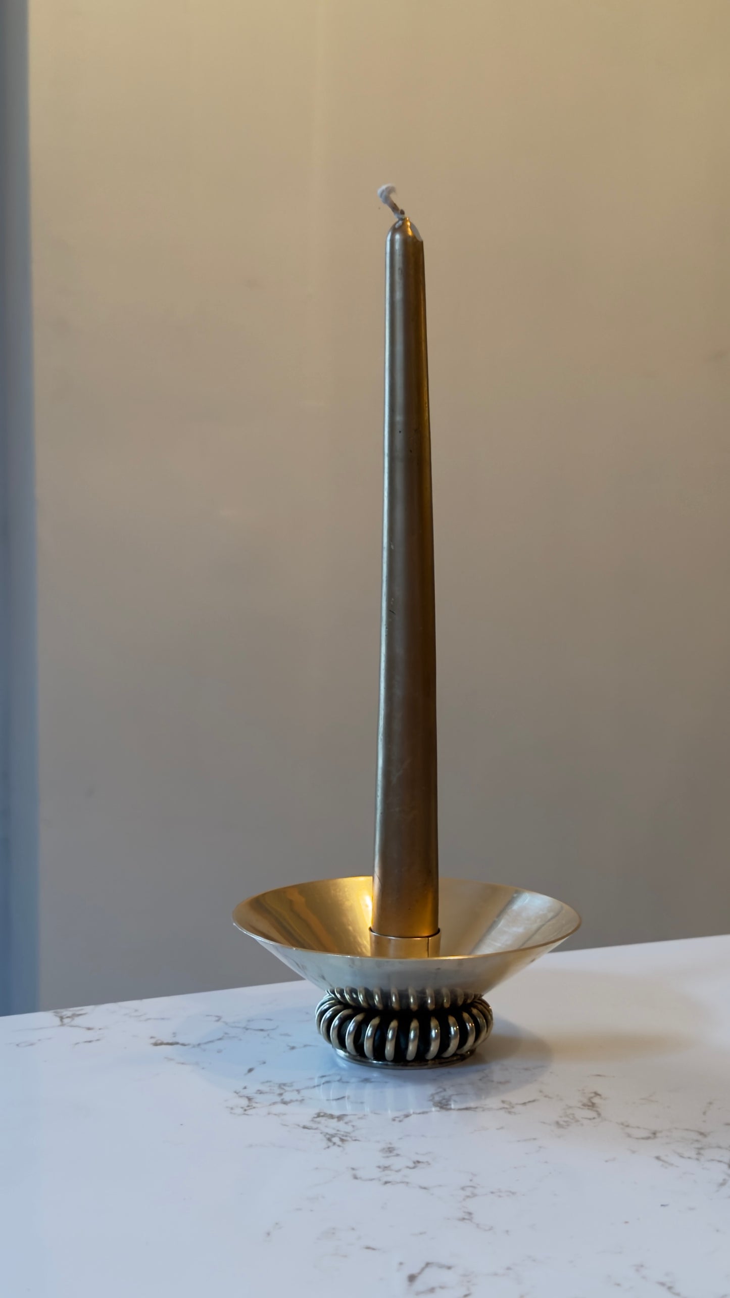 Rare 1940’s Brass Coil Foot Fredrick Buehner-Wanner “Buenilum” Candle Holder