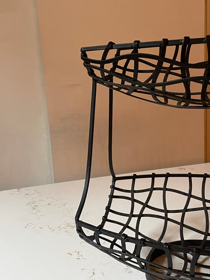 Woven Metal Tiered Fruit Rack