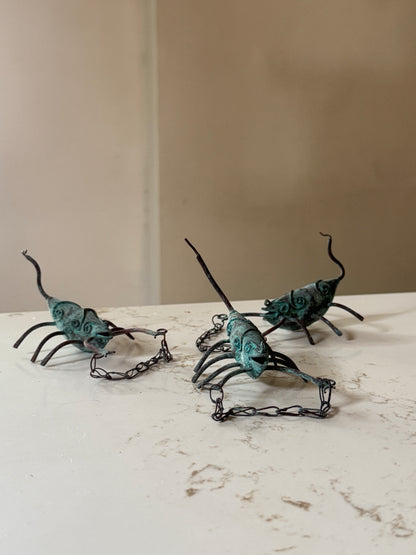 Oxidized Metal Wall Scrawling Mexican Scorpion