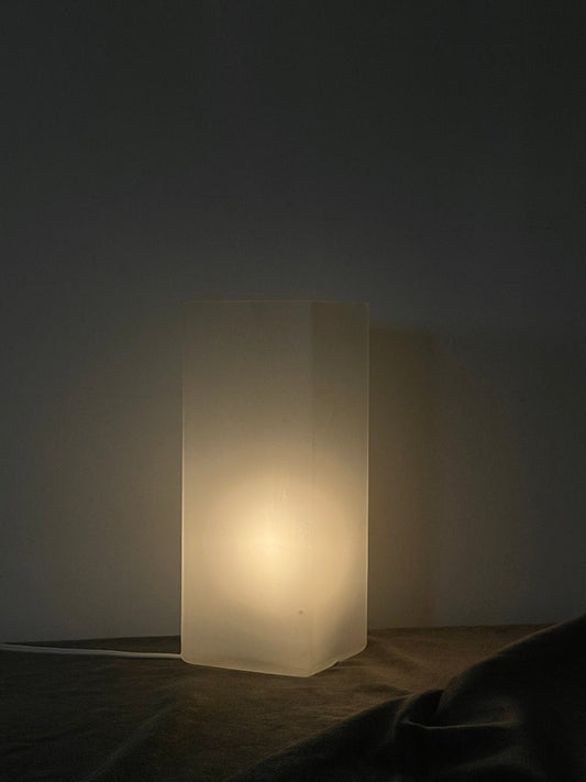 Vintage Tall Ikea Frosted White Pillar Light