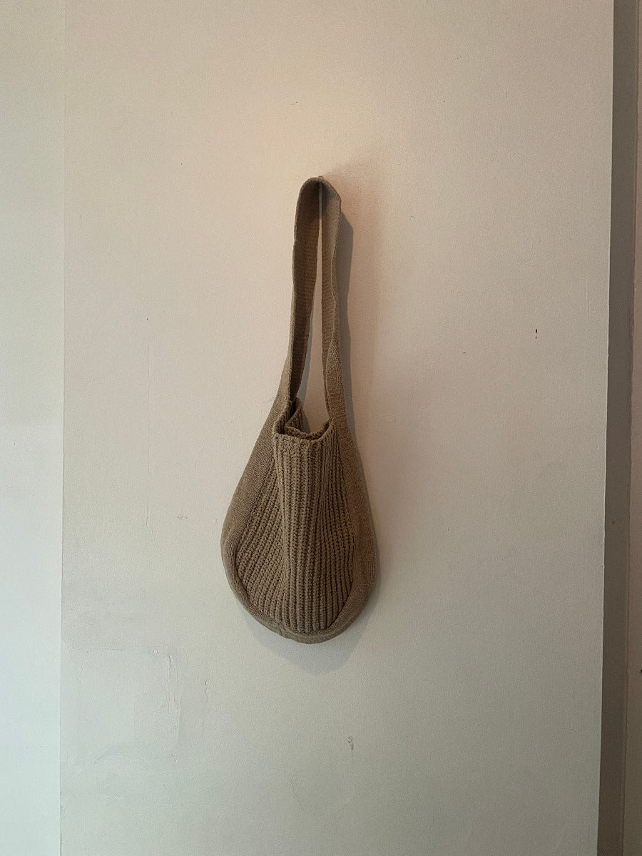 Brown Sweaterknit Shoulder Bag