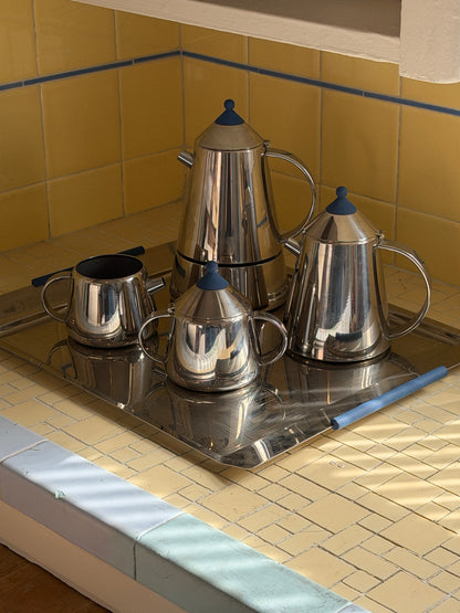 Italian Guido Bergra Chrome Espresso Coffee Tray Set
