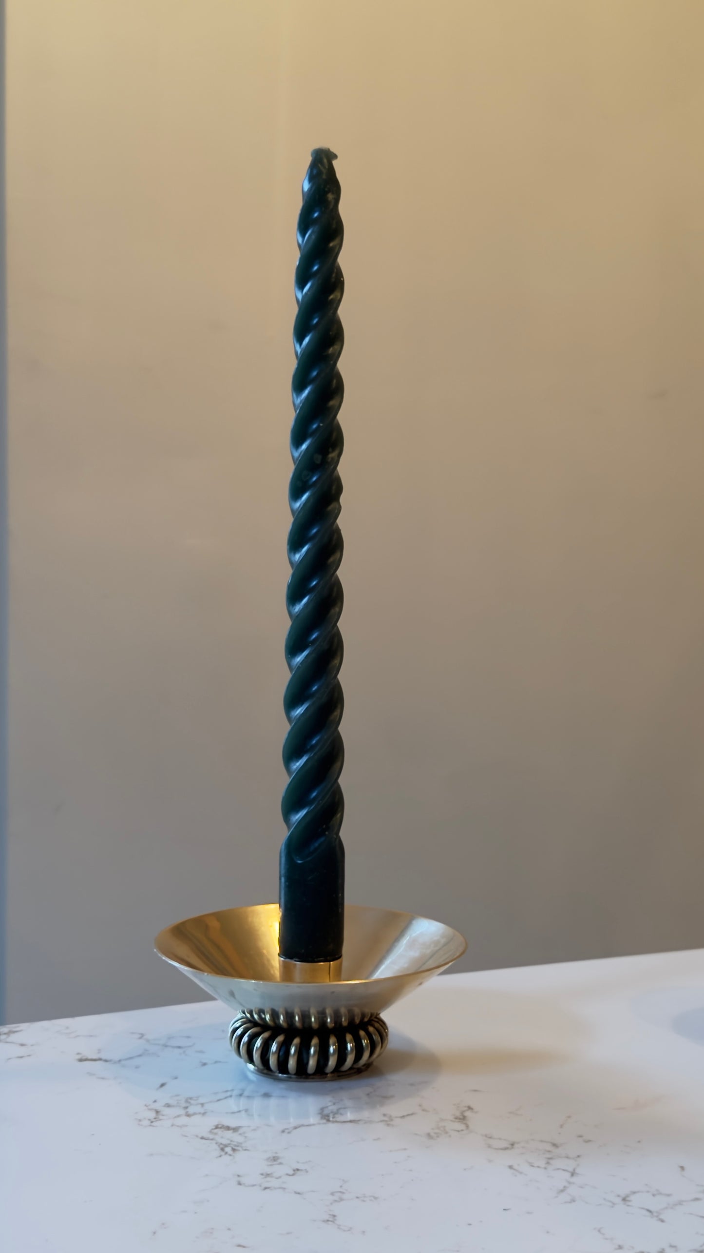 Rare 1940’s Brass Coil Foot Fredrick Buehner-Wanner “Buenilum” Candle Holder