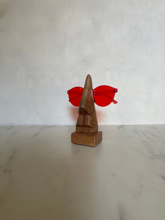 Wood Carved Nose Sunglass Display