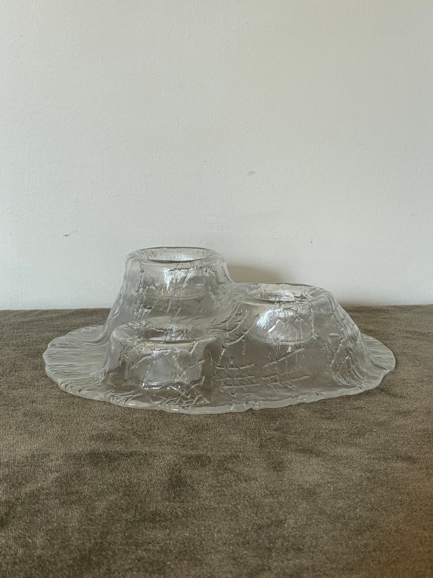Finnish Meri Lasi Volcano Glass Tea Light Holder