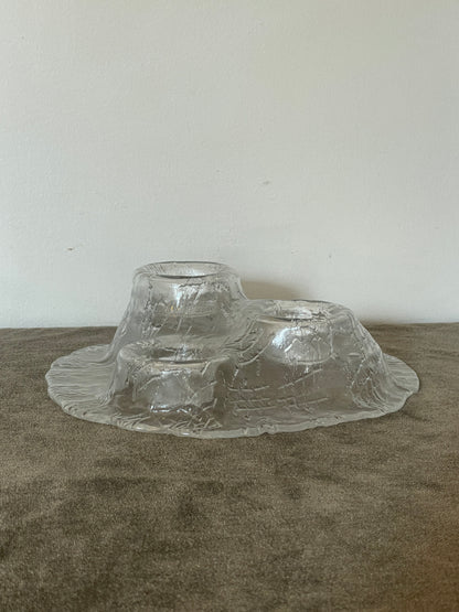 Finnish Meri Lasi Volcano Glass Tea Light Holder