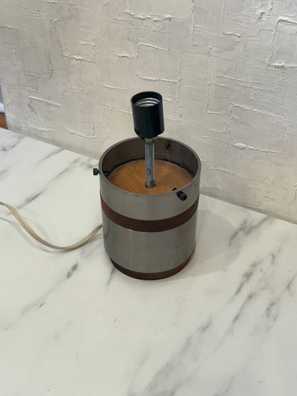 Galvanized Steel & Wood Industrial Table Lamp