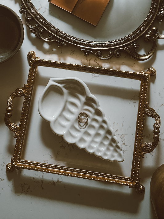 White Ceramic Shell Plate