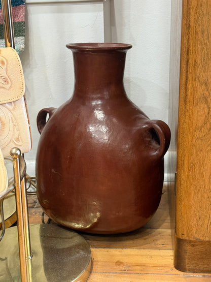 Large Terracotta Dual Handled Round Bottom Jug