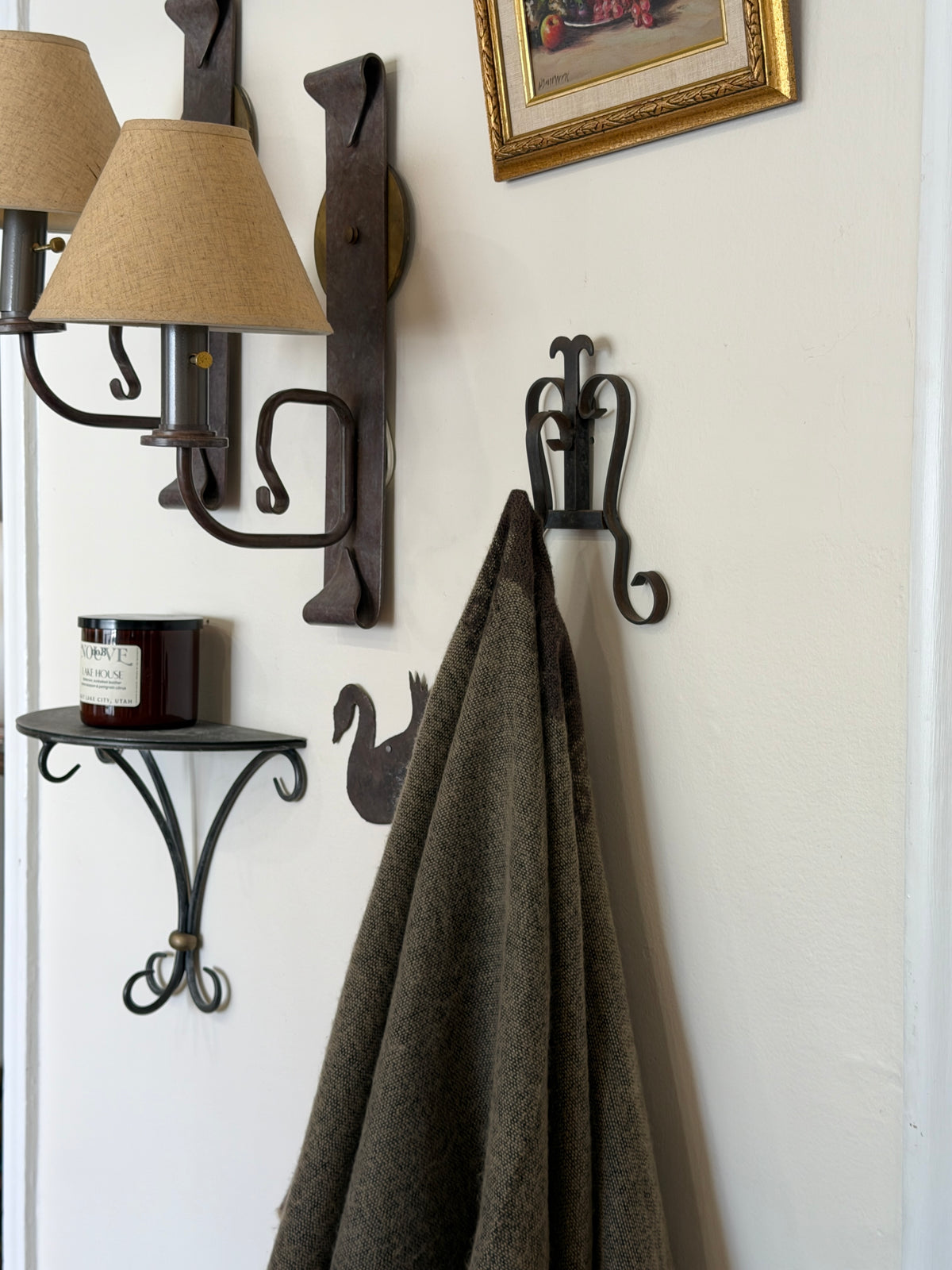 Forged Spiraling Iron Wall Hook