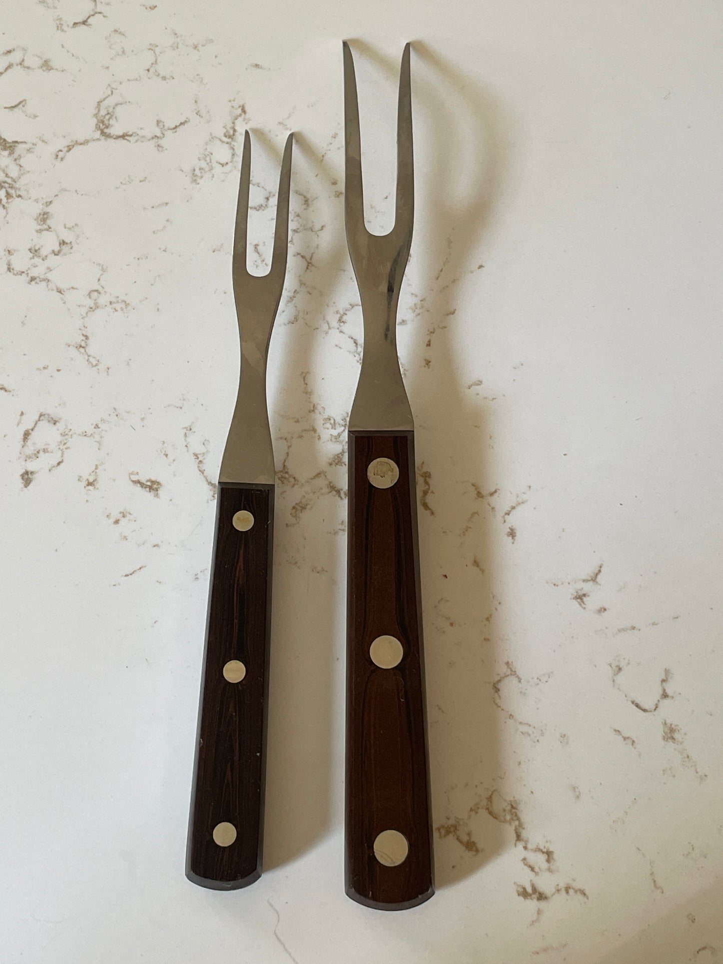 Vintage Pair of Wooden Cutco Carving Forks