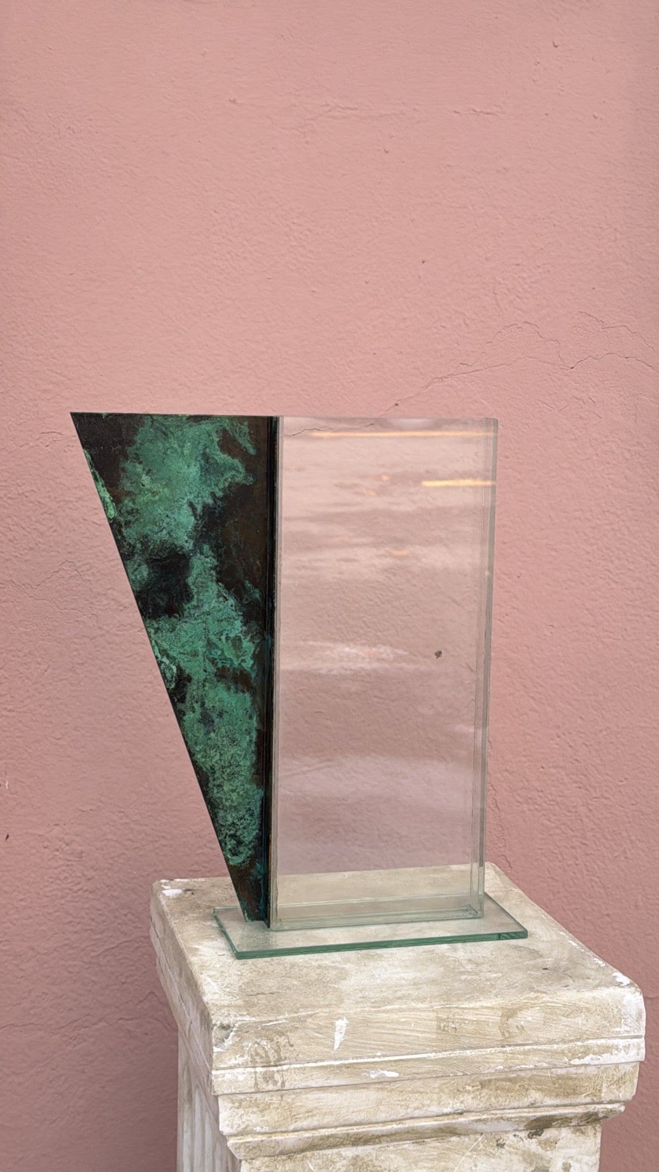 Mod Memphis Metal, Glass & Gold Ikebana Vase