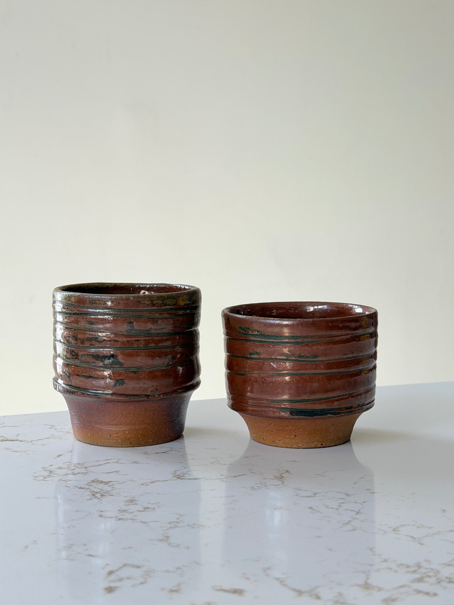 Earthe Glaze Pair Stacking Stoneware Espresso Mugs by Gibbs ‘04