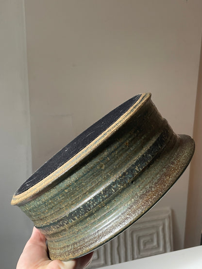 Handcrafted Lidded Ocean Green Stoneware Bowl