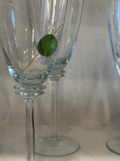 Crystal Glass Saucer Stem Occasion Ware - Set of 4