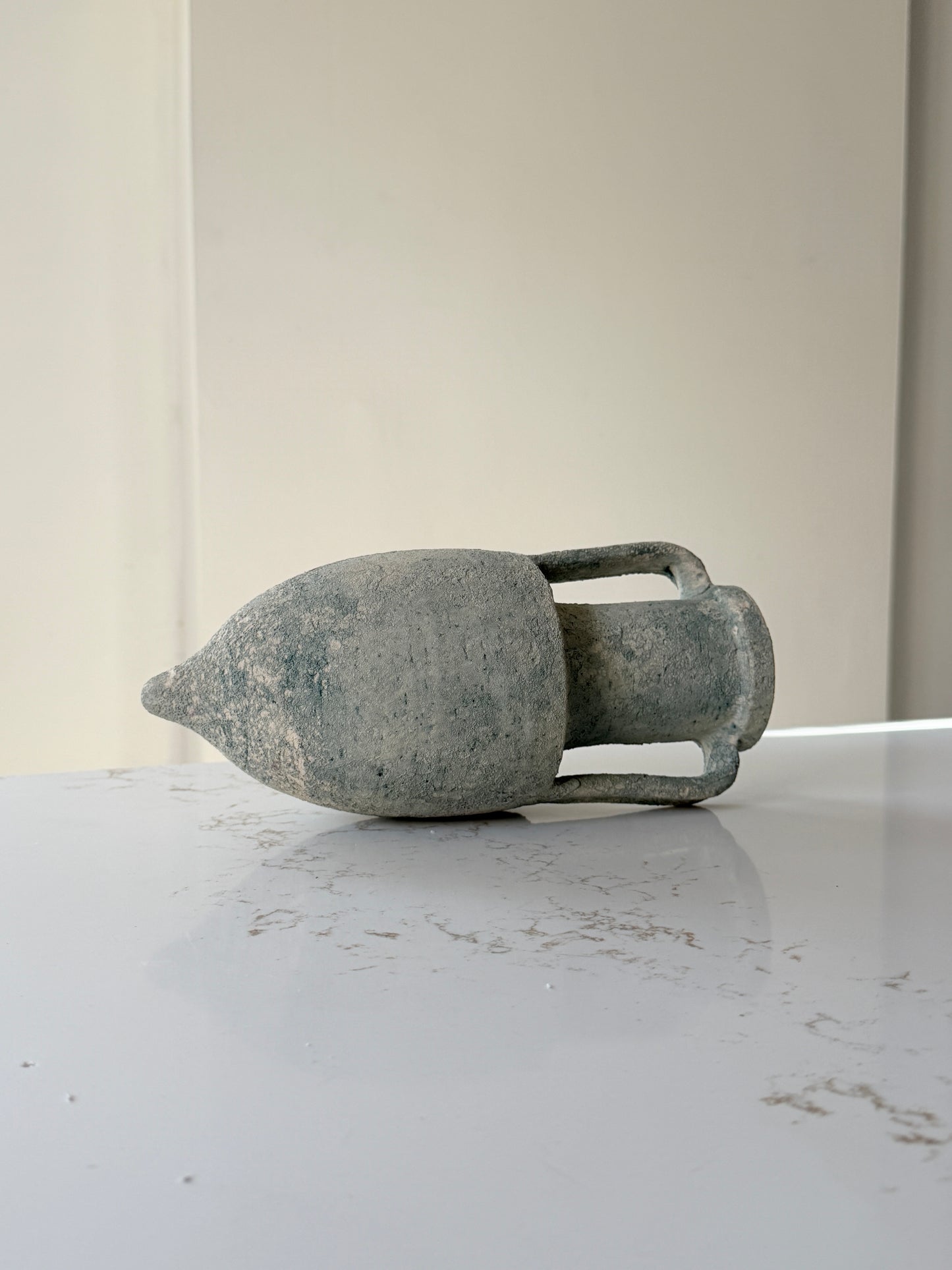 Textured Aqua Greek Amphora Vase