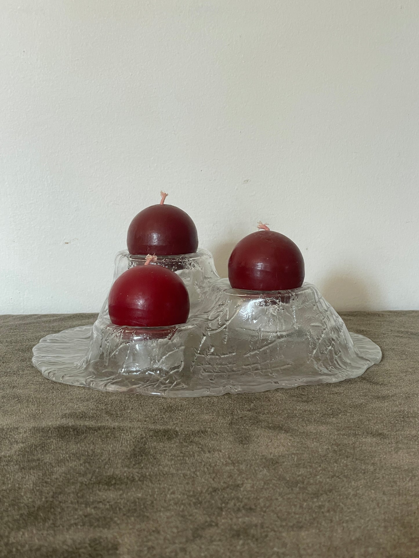 Finnish Meri Lasi Volcano Glass Tea Light Holder