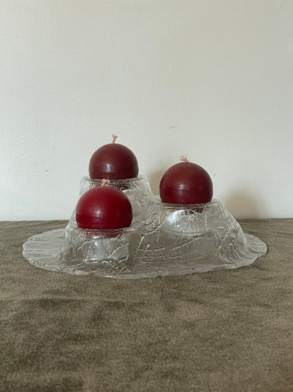Finnish Meri Lasi Volcano Glass Tea Light Holder