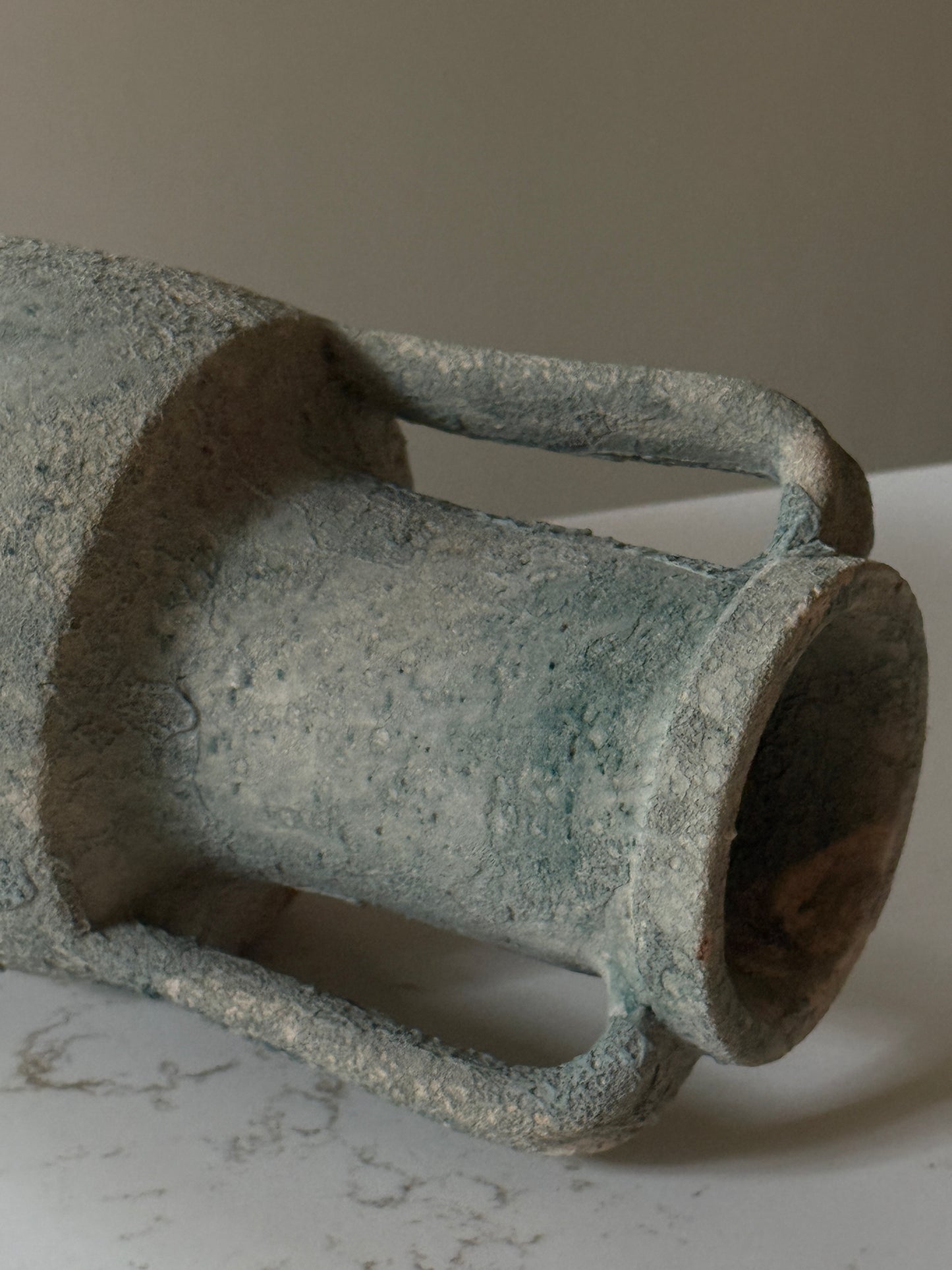 Textured Aqua Greek Amphora Vase