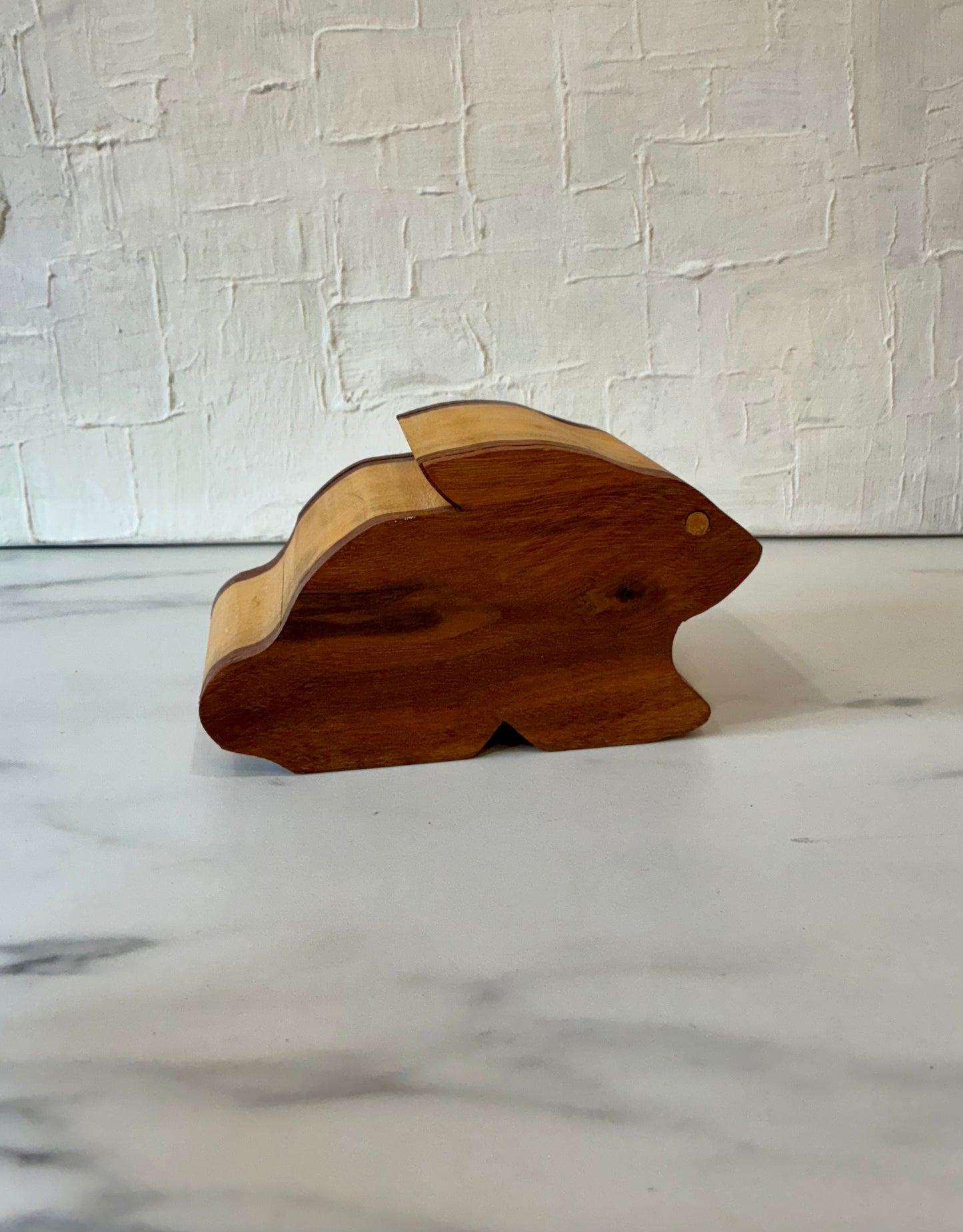 Light Handmade Wooden Bunny Keepsake Hidden Box