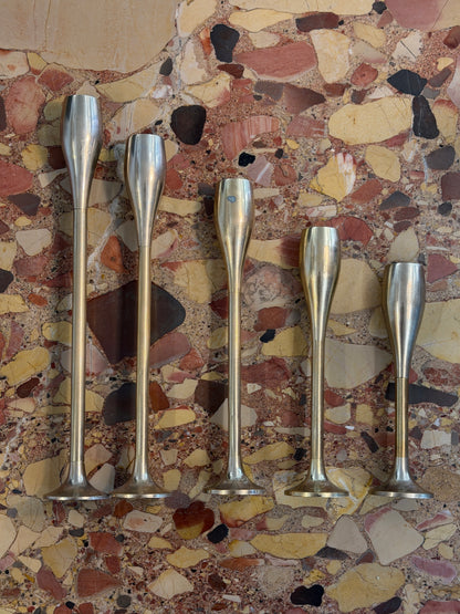 Vintage Castilian Teardrop Brass Cascading Candle Holder 5-Set