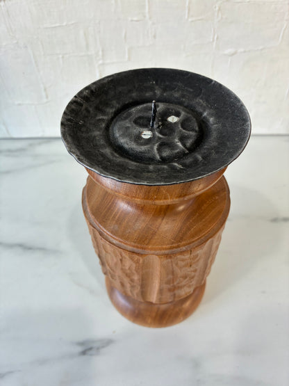 Handcrafted Wood Turned Candle Podium by E. Abegglen