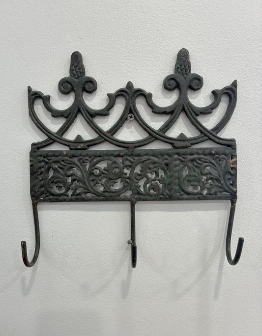 Carved Metal & Iron Filagree Wall Hooks