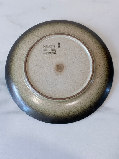 Set of 8, Rare Sea & Sand Sage Green Heath Ceramics Coupe Plates, Bottom Stamped