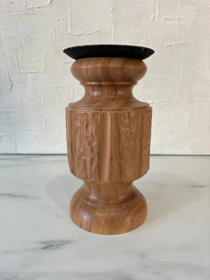 Handcrafted Wood Turned Candle Podium by E. Abegglen