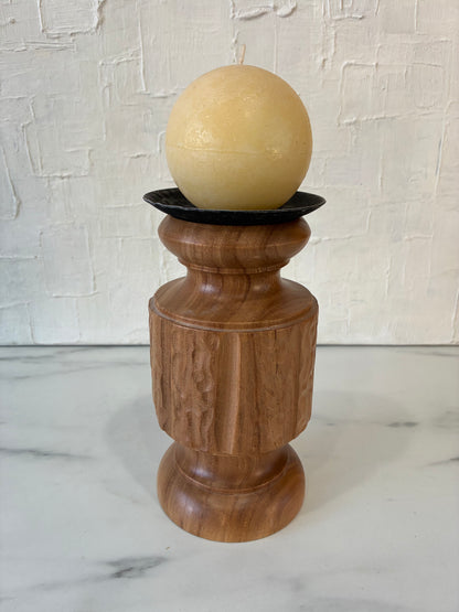 Handcrafted Wood Turned Candle Podium by E. Abegglen