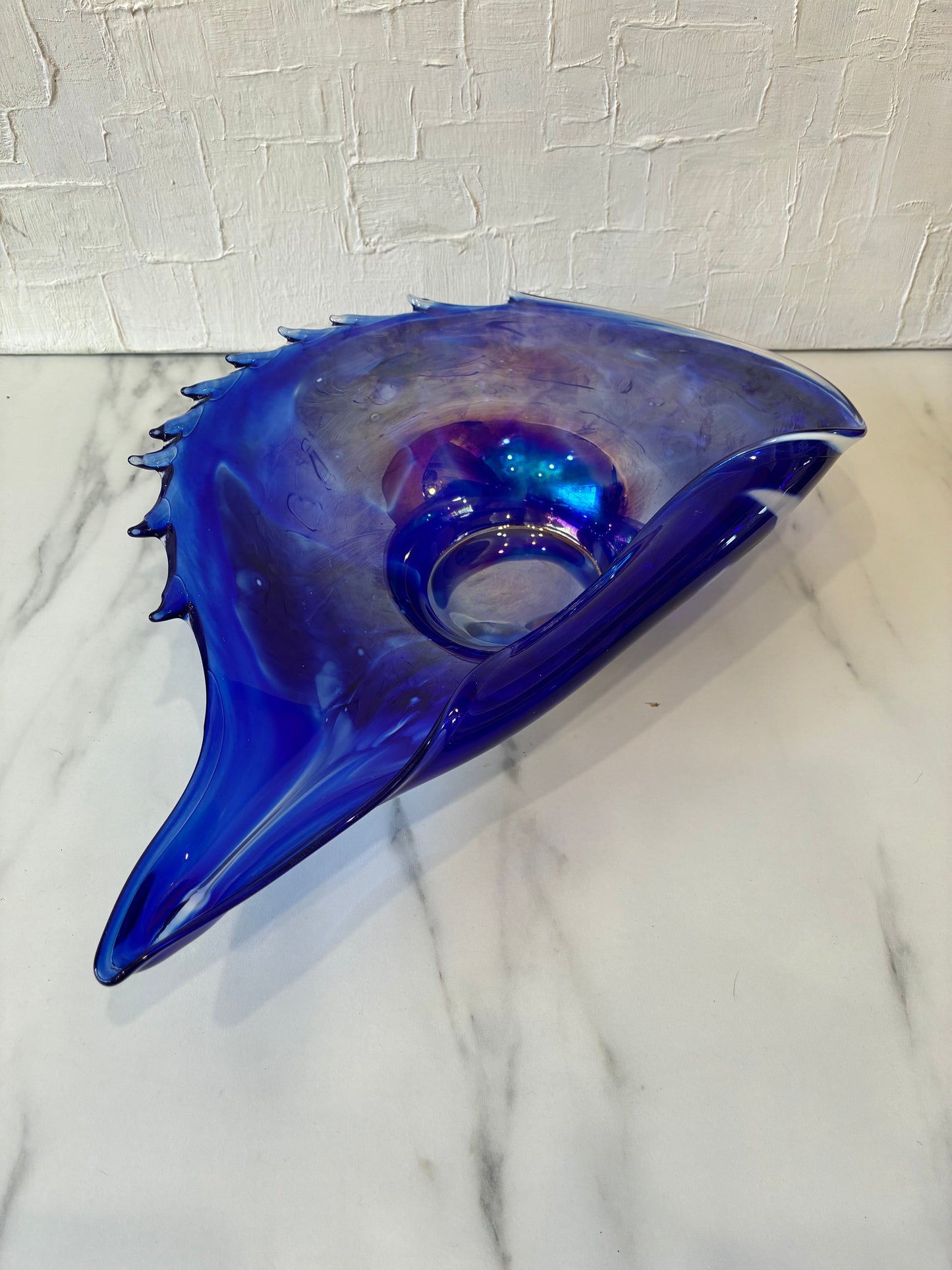 Blue Murano Glass Ocean Centerpiece Bowl