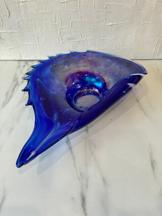 Blue Murano Glass Ocean Centerpiece Bowl