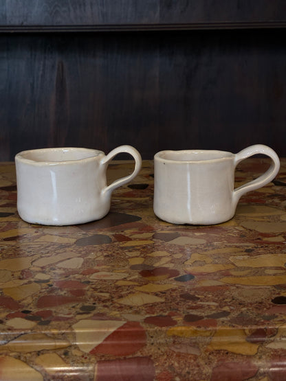 Hand Sculpted Roasted Marshmallow Pair of Espresso Mugs by a.A.