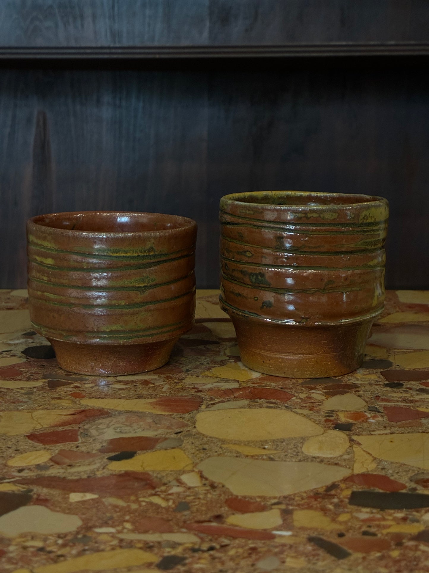 Earthe Glaze Pair Stacking Stoneware Espresso Mugs by Gibbs ‘04