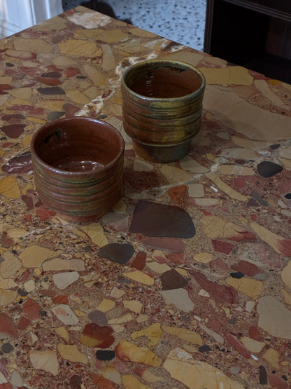 Earthe Glaze Pair Stacking Stoneware Espresso Mugs by Gibbs ‘04